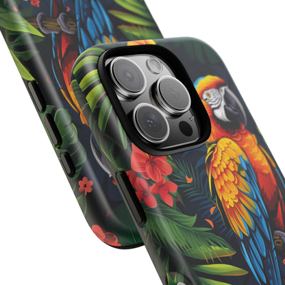 Floral Parrot Phone Case – Tropical Bird Design for iPhone, Samsung & Google Pixel