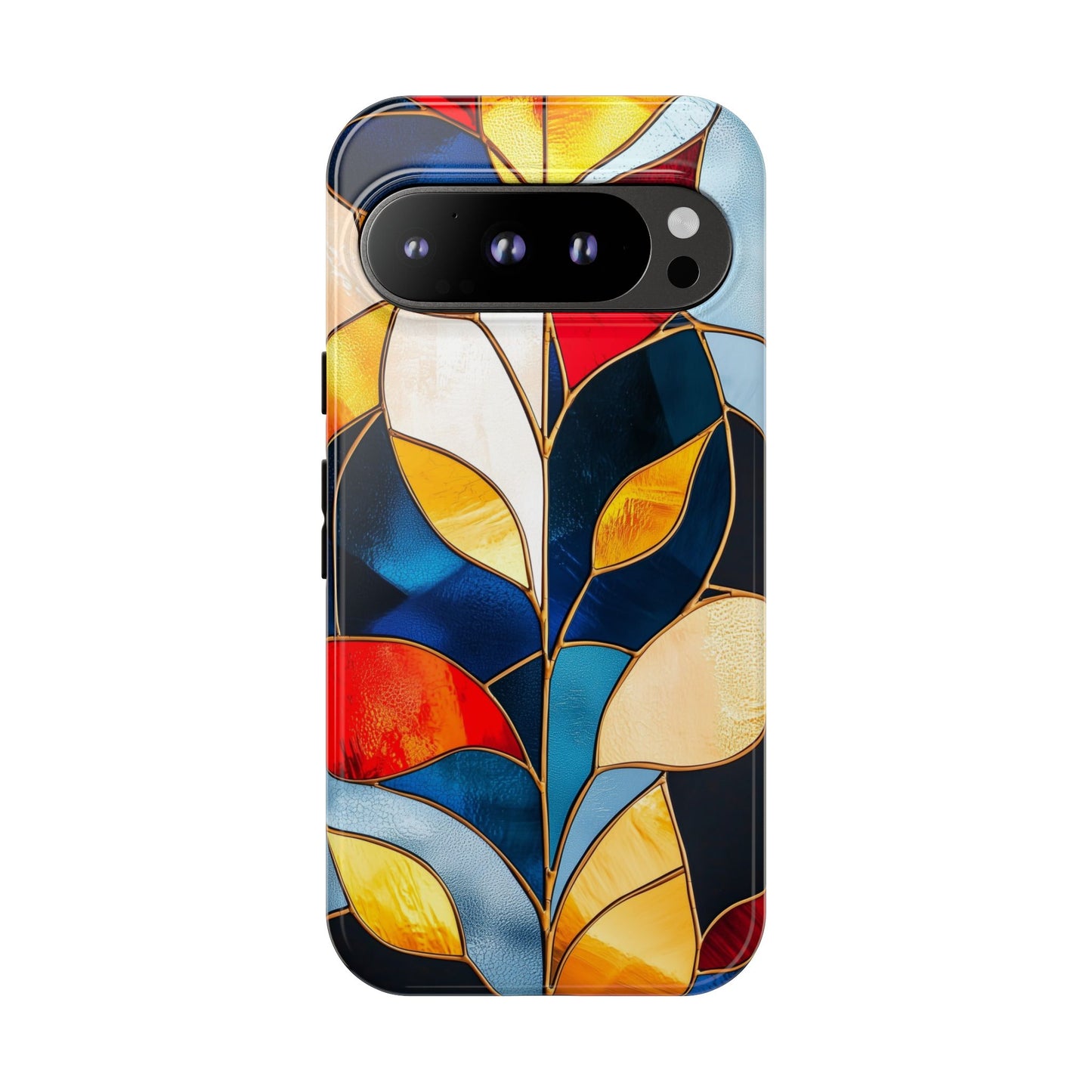 Ember Bloom – Vivid Leaf Mosaic Phone Case for iPhone, Samsung & Pixel