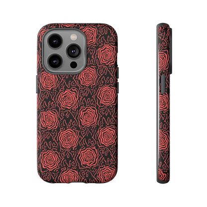 Red roses abstract geometric seamless pattern design