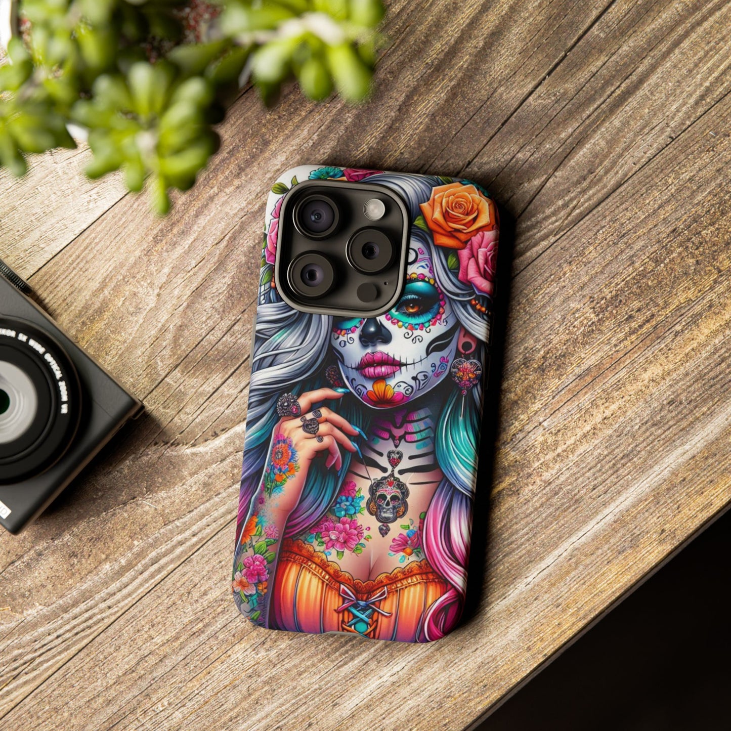 Sugar Skull Goddess – Día de los Muertos Floral Queen Mobile Cover