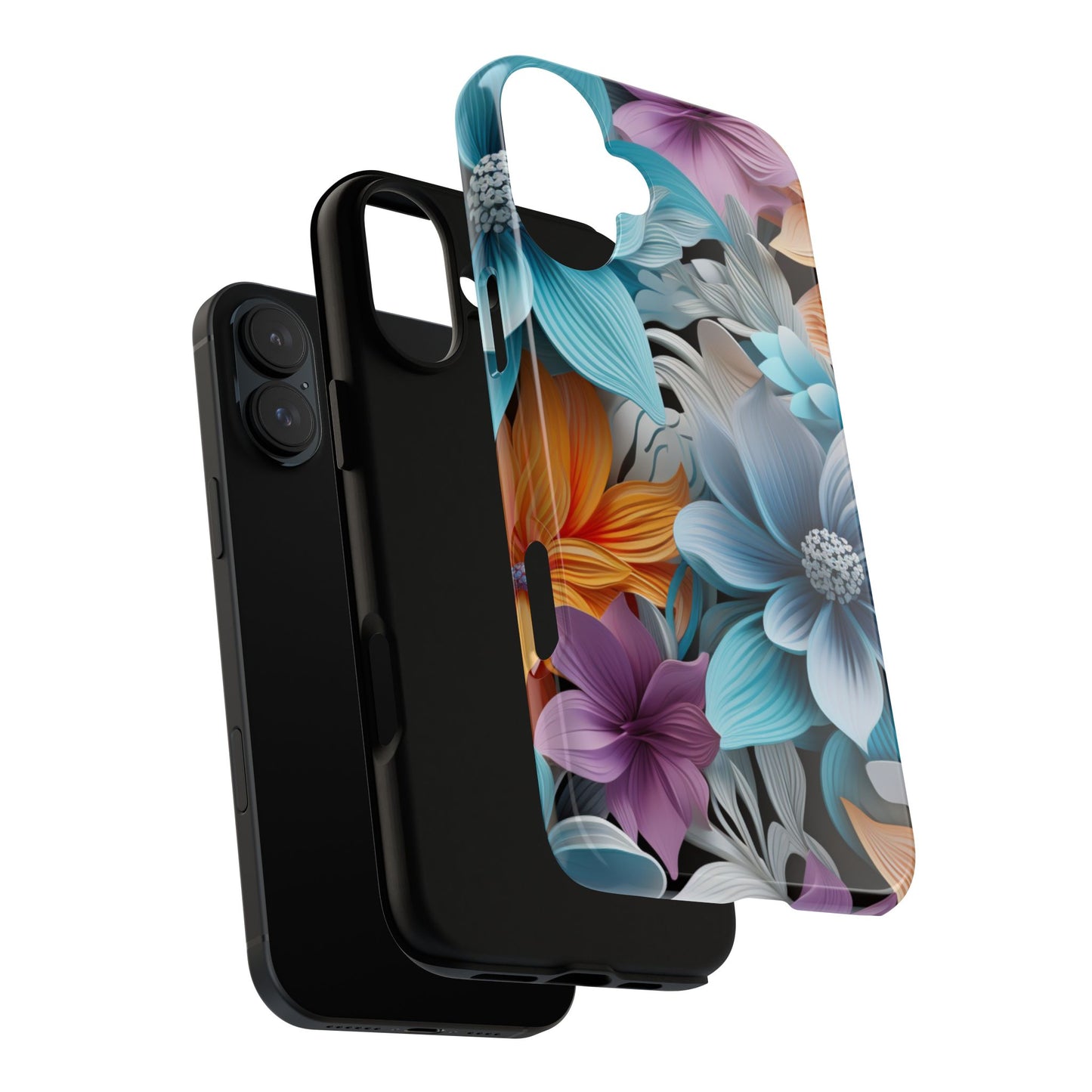 Elegant 3D Floral Bloom Mobile Case – Vivid & Artistic