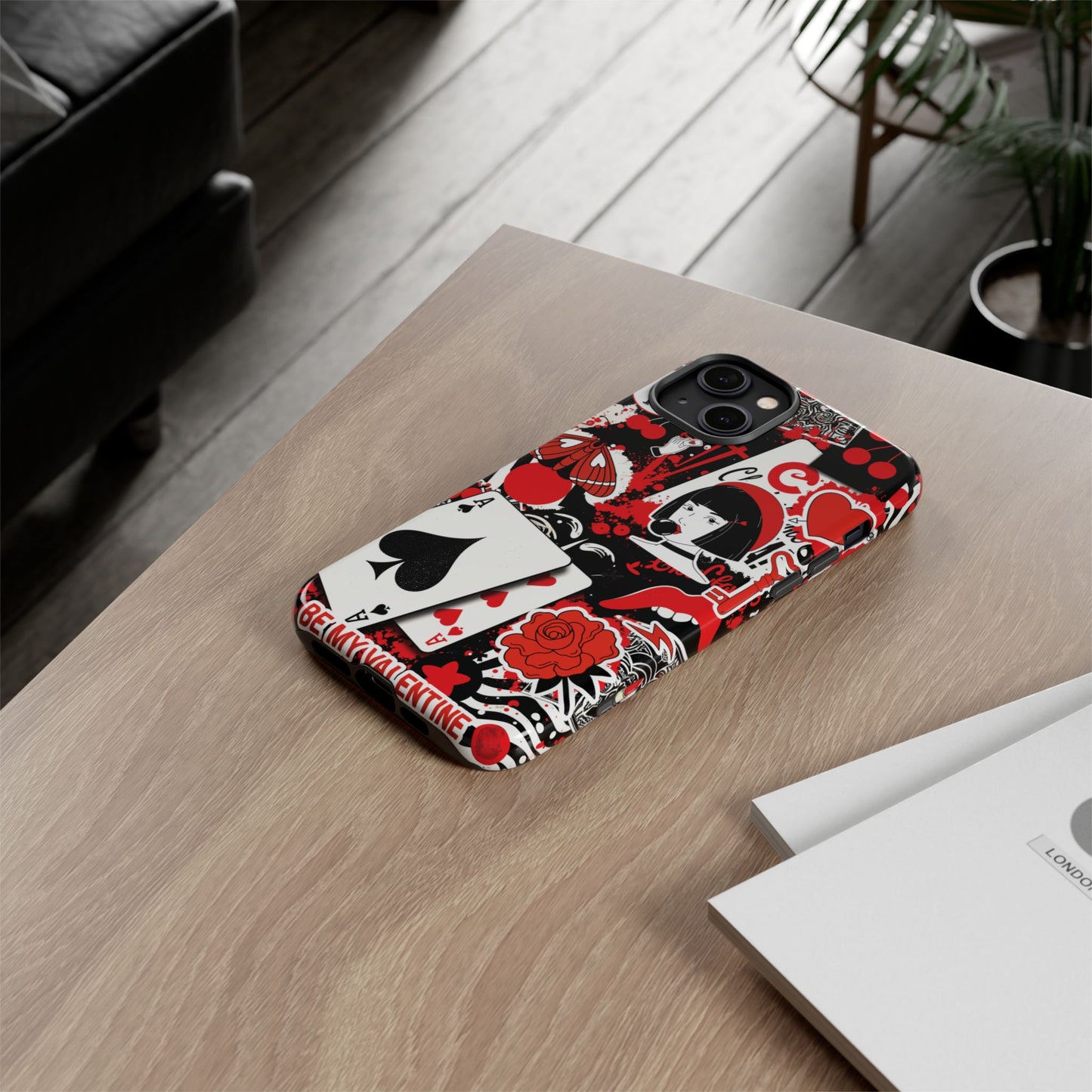 Bold Red & Black Ace Card Phone Case