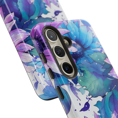 Dreamy Blue & Purple Floral Watercolor Mobile Case