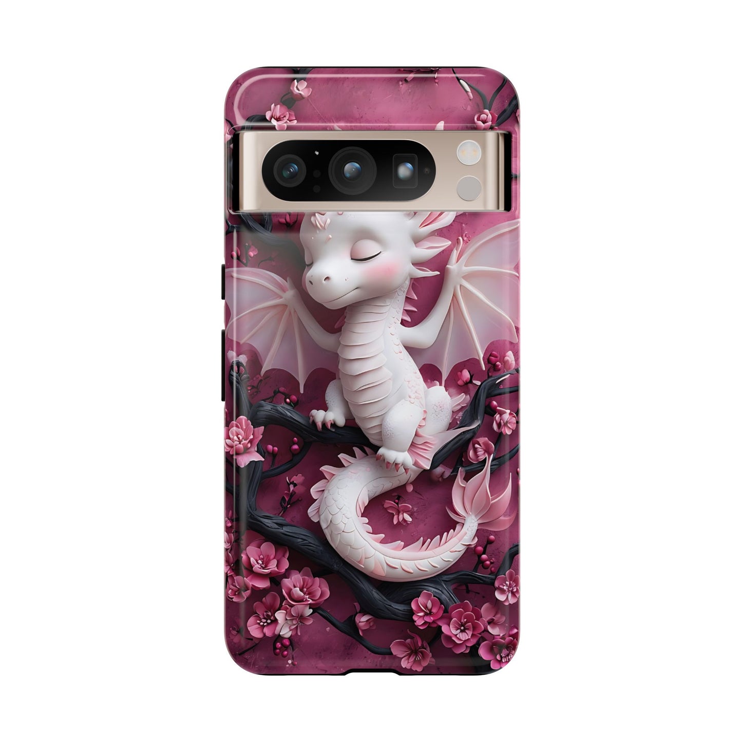 Whimsical 3D Relief Artwork Of A Cute Dragon phone case design