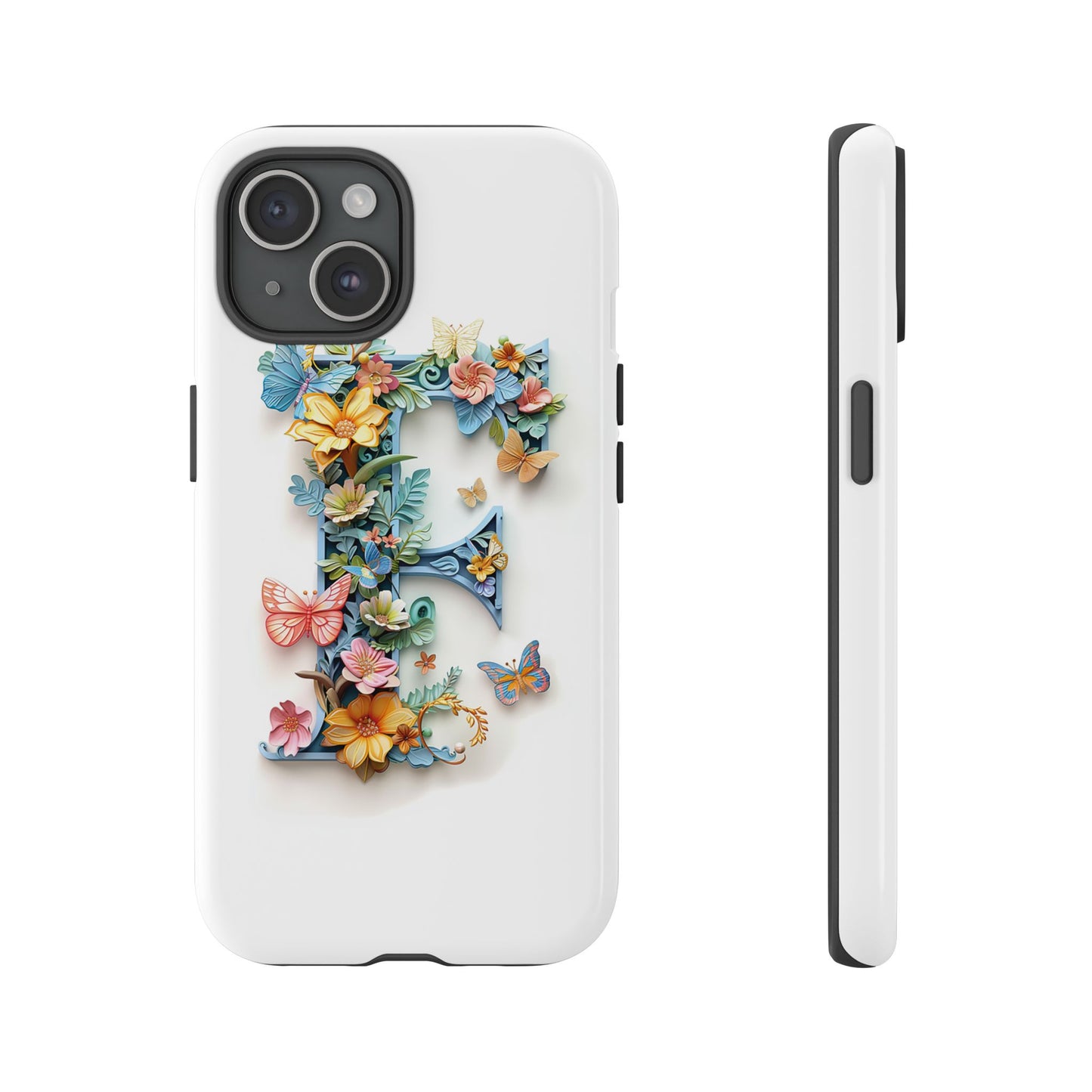 Floral Letter F Phone Case – Personalized Aesthetic Cover for iPhone, Samsung & Google Pixel