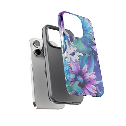 Dreamy Blue & Purple Floral Watercolor Mobile Case