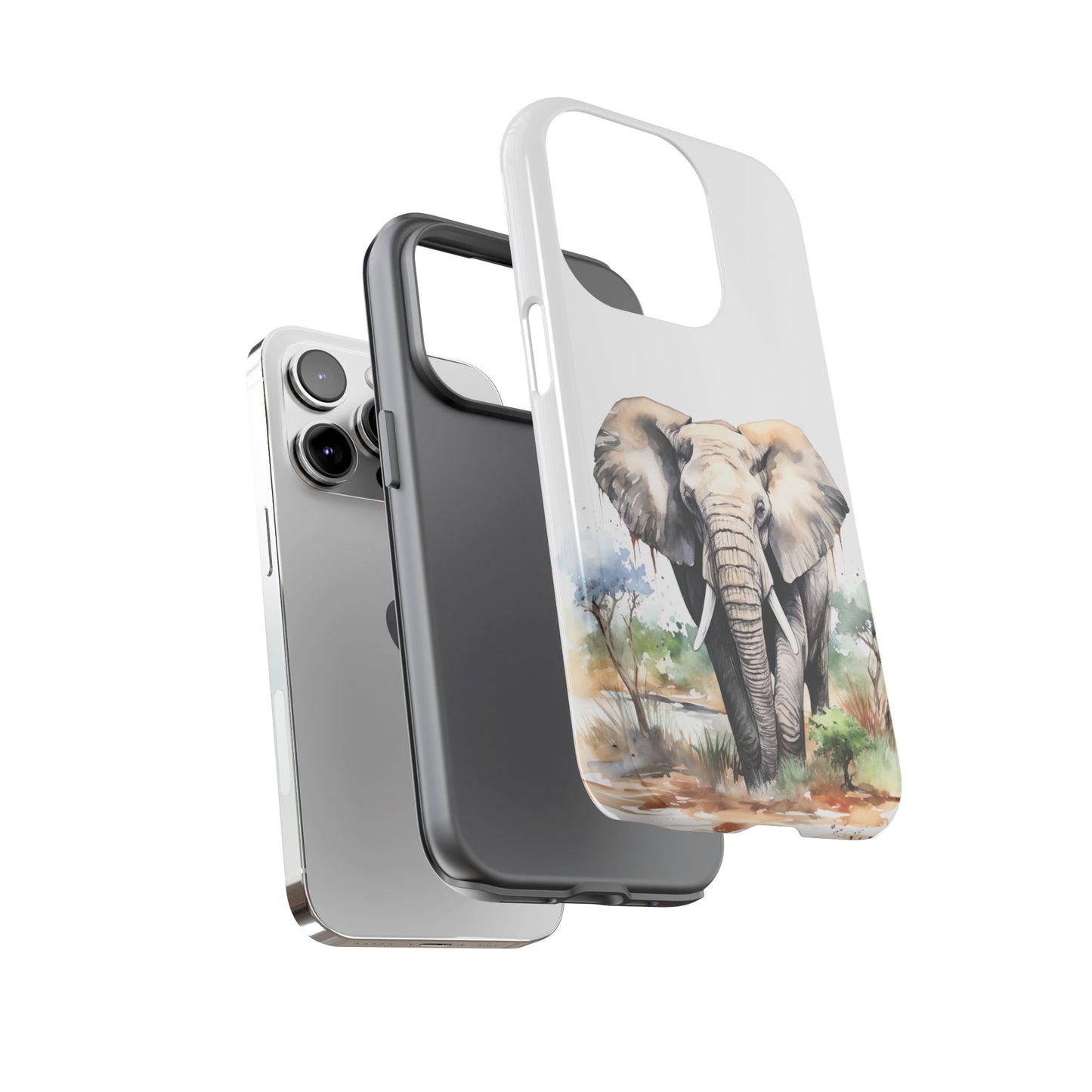 Safari Watercolor Elephant Mobile Cover – Artistic Wildlife Design