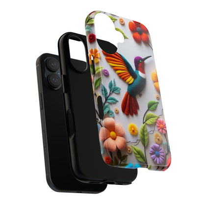Embroidered Hummingbird with Floral Design | Nature's Elegant Stitch | iPhone 16 Pro