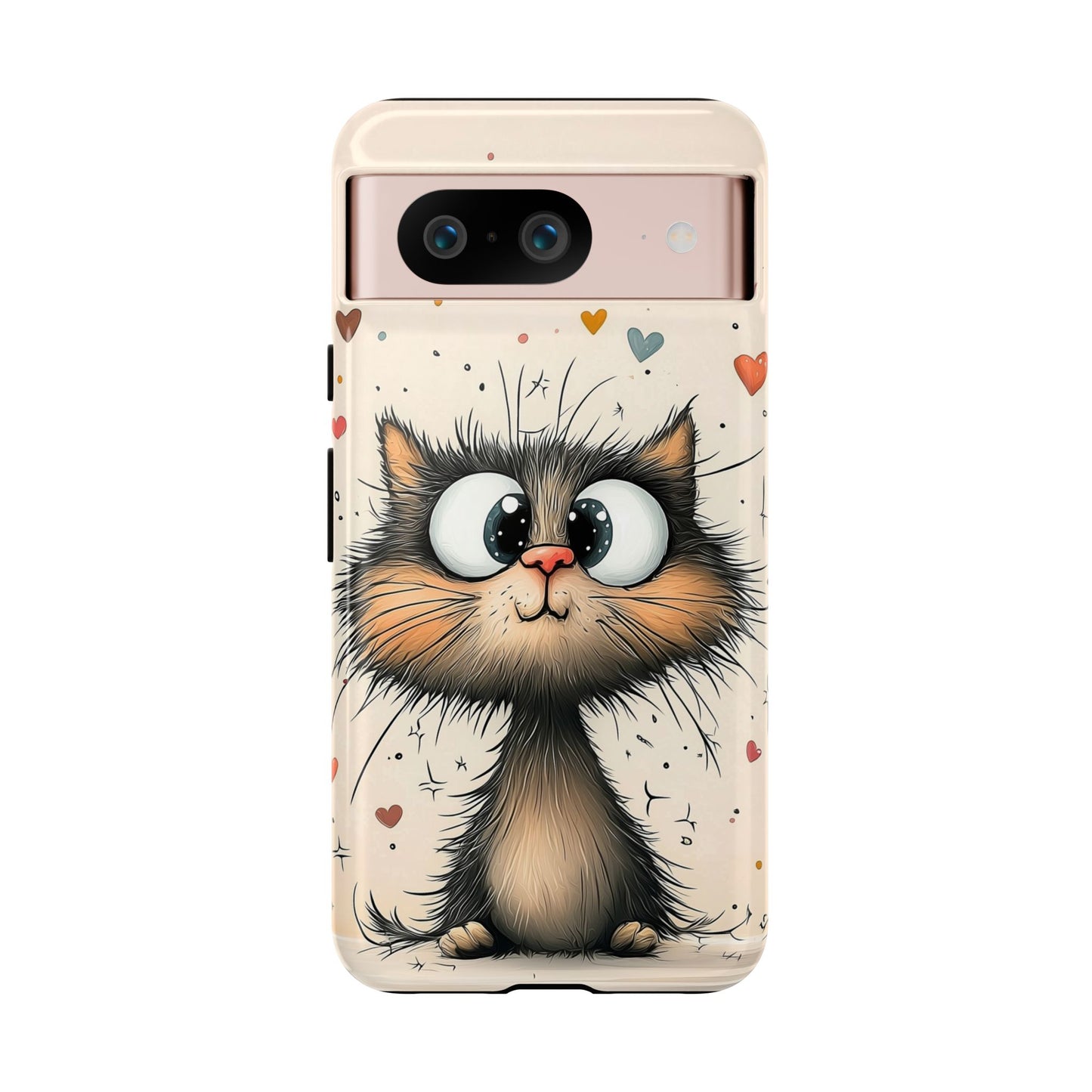 Whiskers & Hearts Phone Case – Cute Anime Cat Design for iPhone, Google Pixel & Samsung