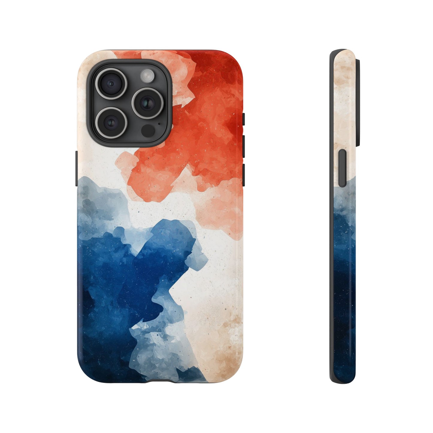 Crimson & Cobalt – Abstract Watercolor Splash Phone Case for iPhone, Google Pixel, Samsung