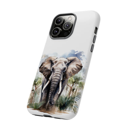 Majestic Watercolor Elephant Mobile Cover – Artistic Wildlife Design