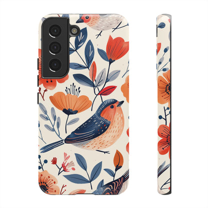 Floral Bird Phone Case - Elegant Nature-Inspired Cover for iPhone, Samsung & Google Pixel
