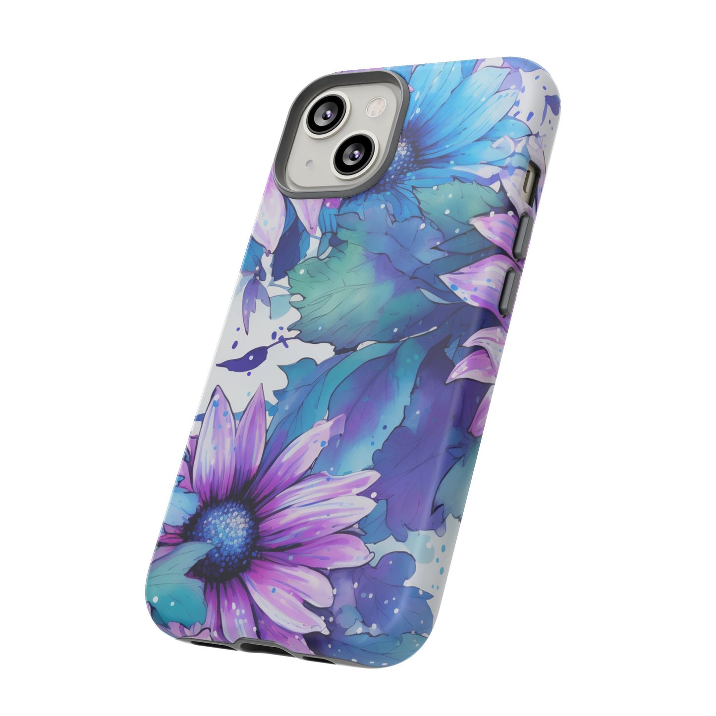Dreamy Blue & Purple Floral Watercolor Mobile Case