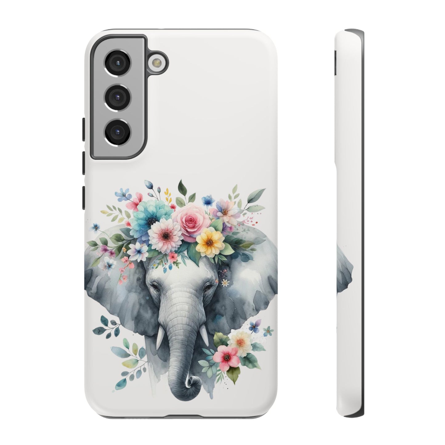 Floral Crown Elephant Mobile Cover – Elegant Watercolor Art
