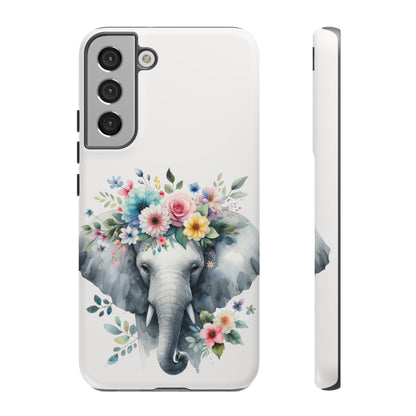 Floral Crown Elephant Mobile Cover – Elegant Watercolor Art