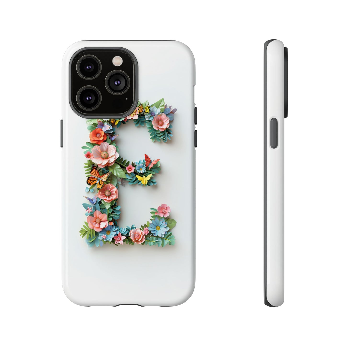 Floral Letter E Phone Case – Personalized Aesthetic Cover for iPhone, Samsung & Google Pixel