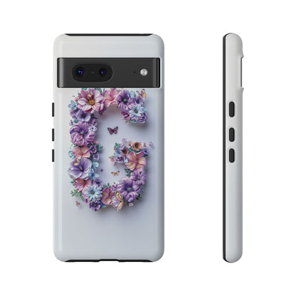Floral Letter G Phone Case – Personalized Aesthetic Cover for iPhone, Samsung & Google Pixel