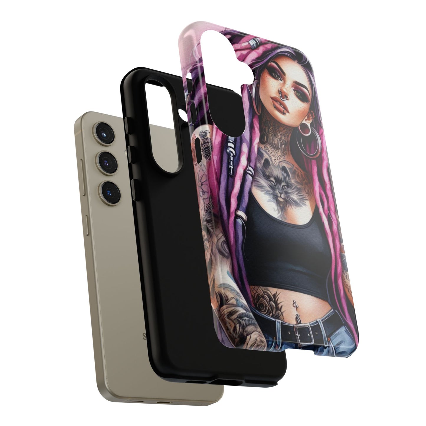 Tattooed Rebel – Gothic Cat Spirit Mobile Cover