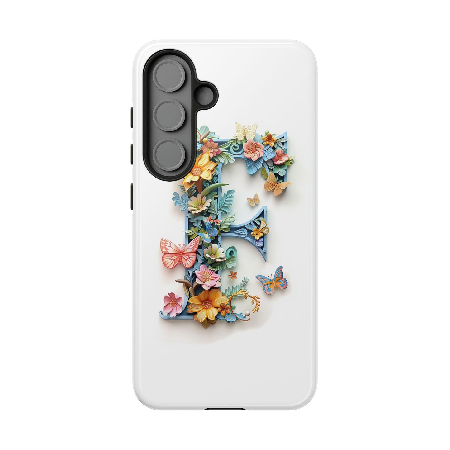 Floral Letter F Phone Case – Personalized Aesthetic Cover for iPhone, Samsung & Google Pixel