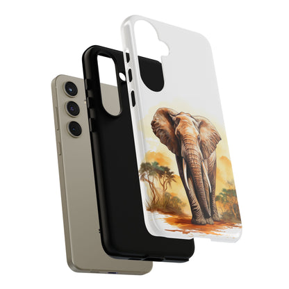 Safari Elephant Watercolor Mobile Cover – Majestic Wildlife Art