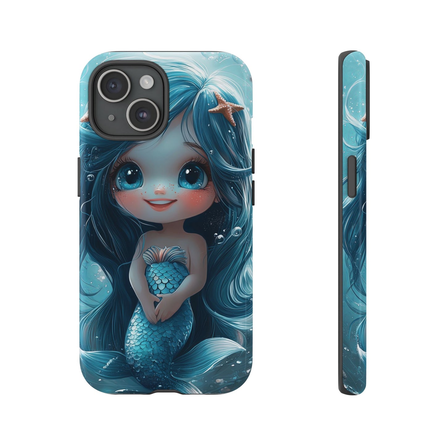 Bubble Bliss - Cute Chibi Mermaid Ocean Phone Case for iPhone, Samsung & Pixel