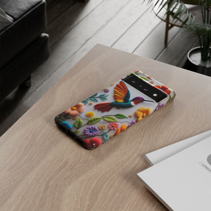 Embroidered Hummingbird with Floral Design | Nature's Elegant Stitch | iPhone 16 Pro