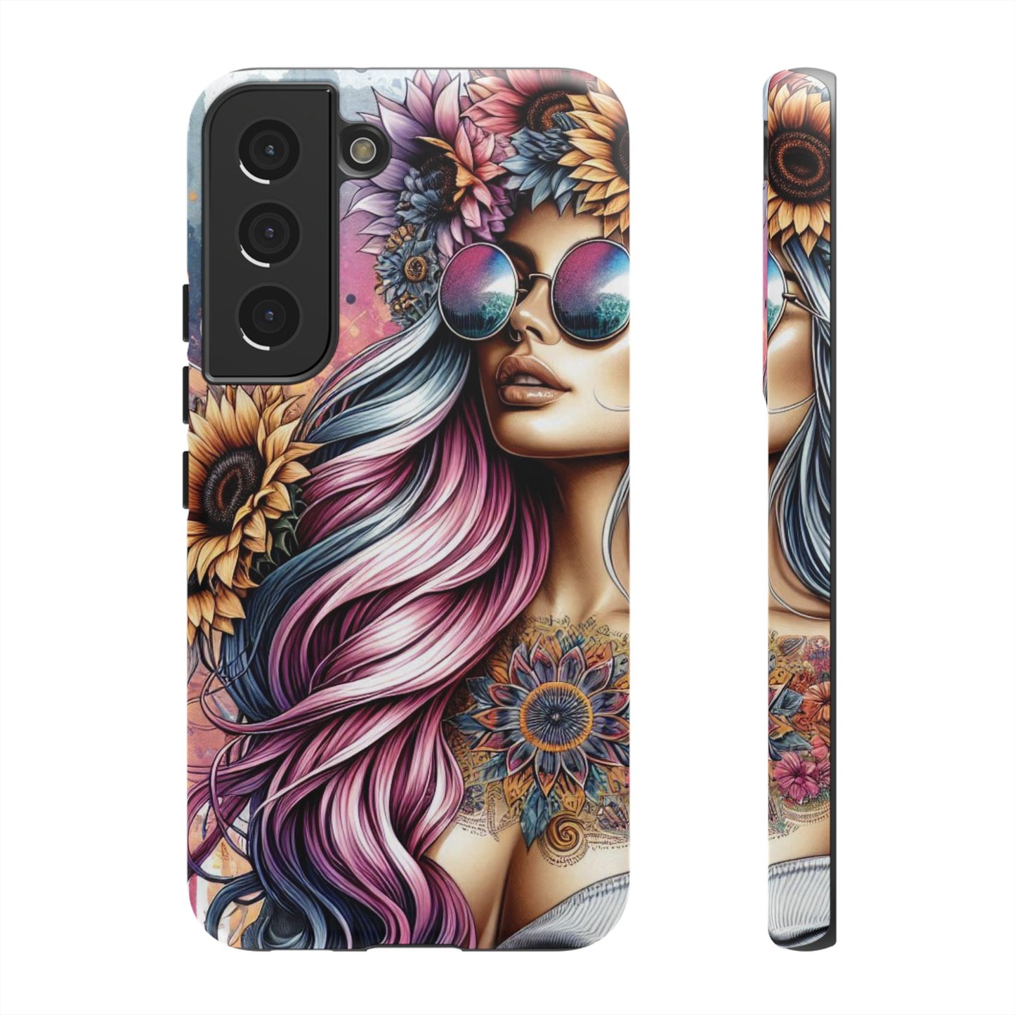 Bohemian Sunflower Queen – Retro Floral Fantasy Mobile Cover