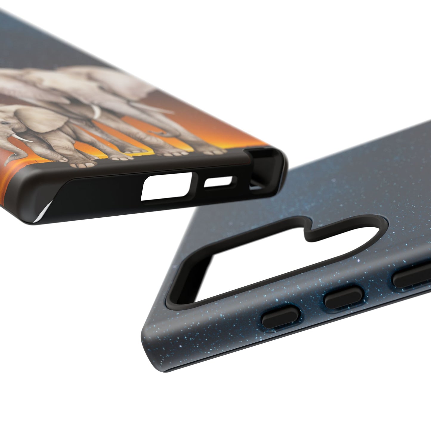 Starry Safari Elephant Family Mobile Cover – Cosmic Wildlife Aesthetic