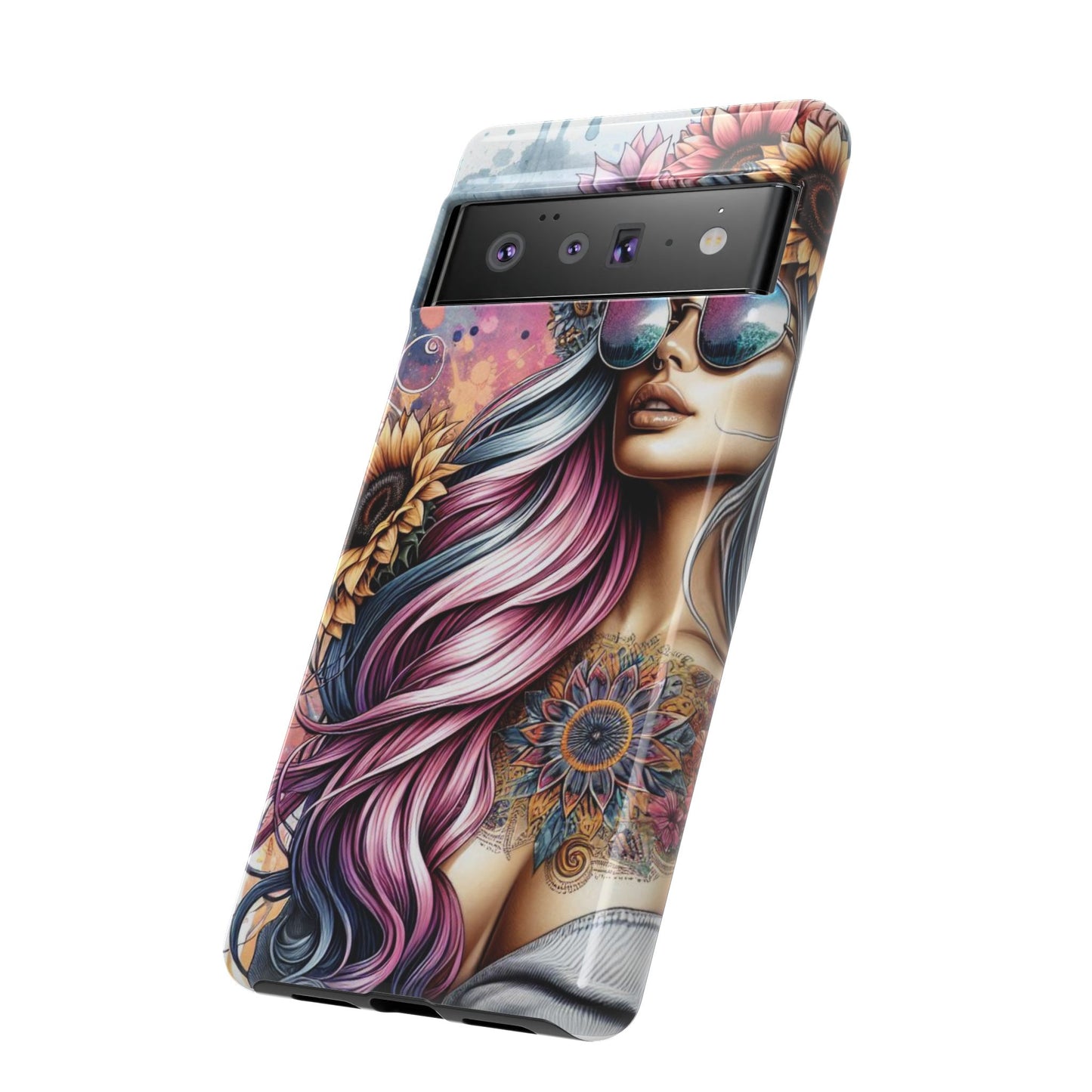 Bohemian Sunflower Queen – Retro Floral Fantasy Mobile Cover