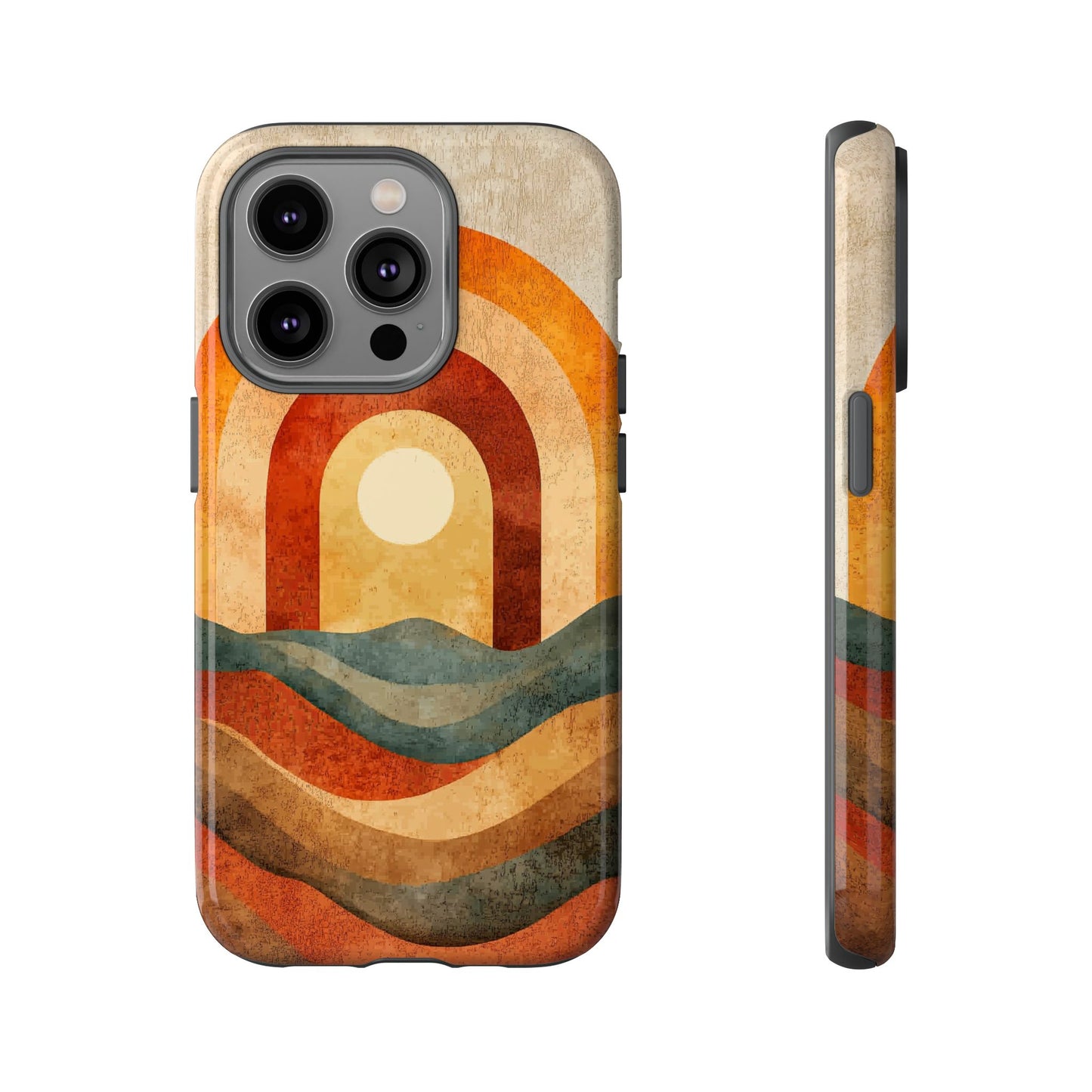 Vintage Sunset Boho Rainbow Phone Case for iPhone, Pixel & Samsung