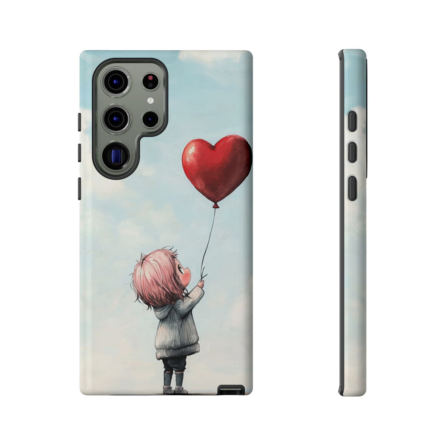 Anime Heart Balloon Phone Case – Dreamy & Cute Art for iPhone, Google Pixel & Samsung