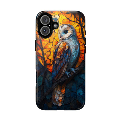 Nocturnal Wisdom – Stained Glass Owl Phone Case for iPhone, Samsung & Pixel