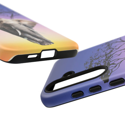 Surreal Elephant Tree Mobile Cover – Dreamy Sunset Fantasy