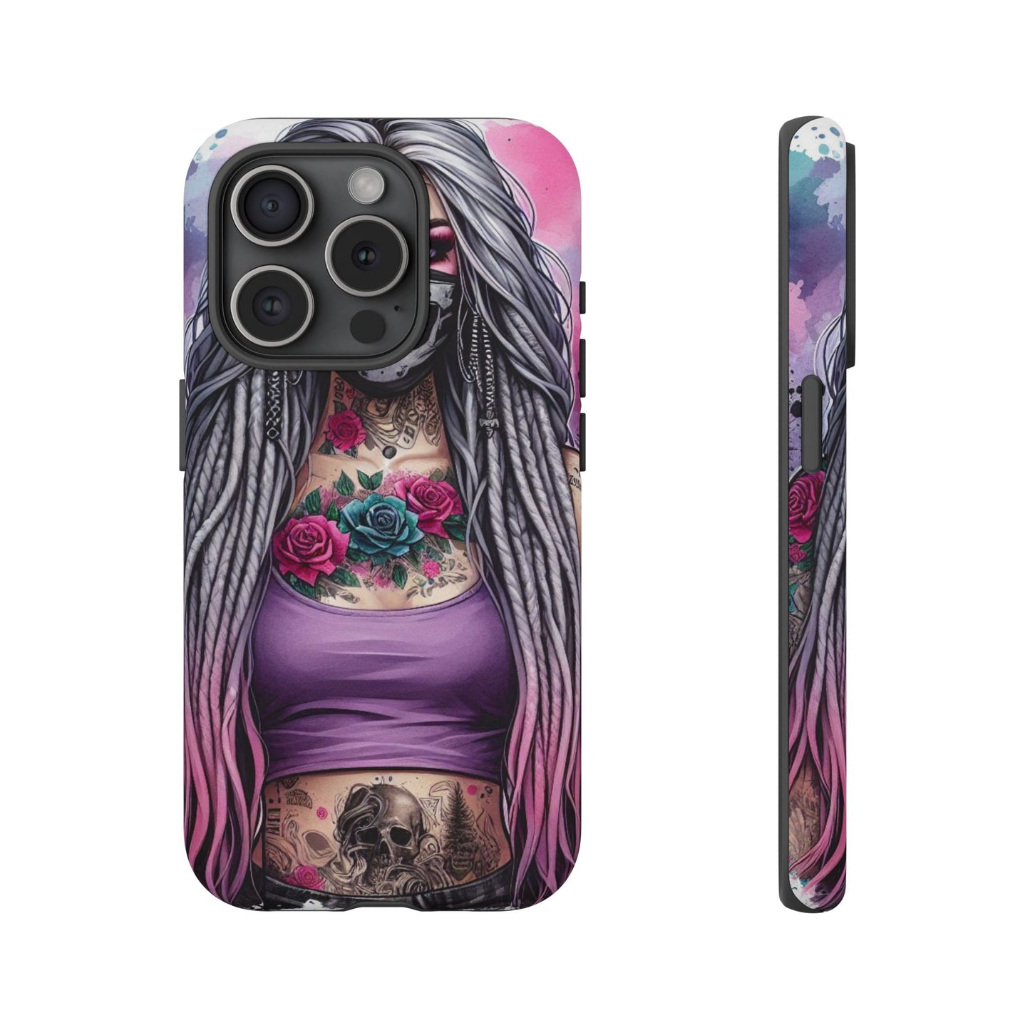 Shadow Rebel – Gothic Dreadlocks & Skull Mask Mobile Cover