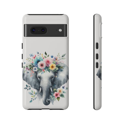 Floral Crown Elephant Mobile Cover – Elegant Watercolor Art