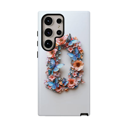 Floral Letter D Phone Case – Personalized Aesthetic Cover for iPhone, Samsung & Google Pixel