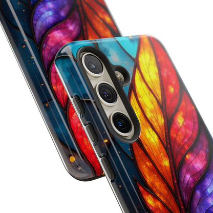 Vivid Feather: Stained Glass Abstract Art