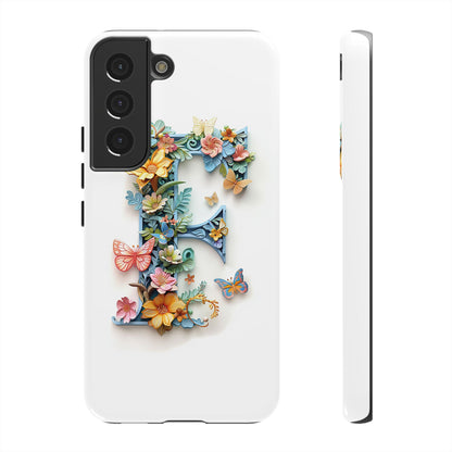 Floral Letter F Phone Case – Personalized Aesthetic Cover for iPhone, Samsung & Google Pixel