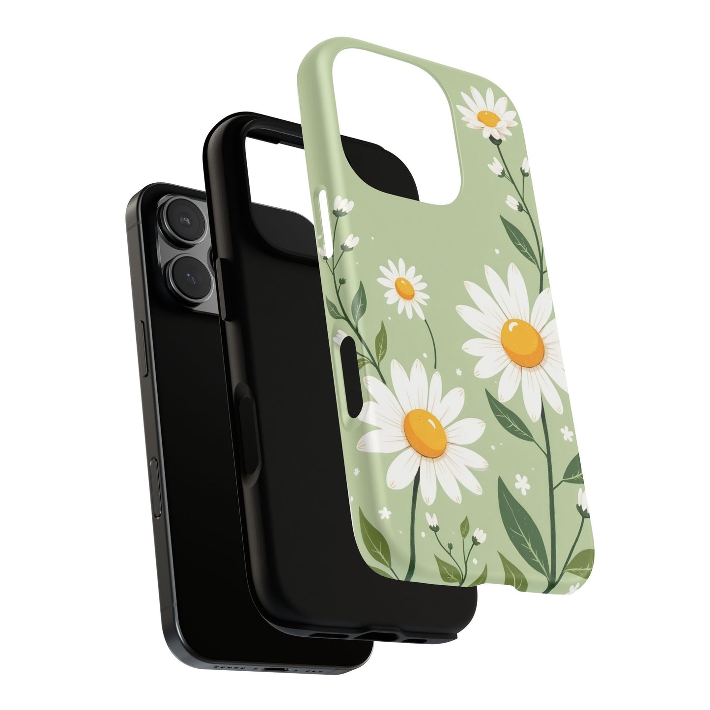 Green Floral Case, Daisy Pattern Design, Iphone Case Design, Perfect Gift For Her