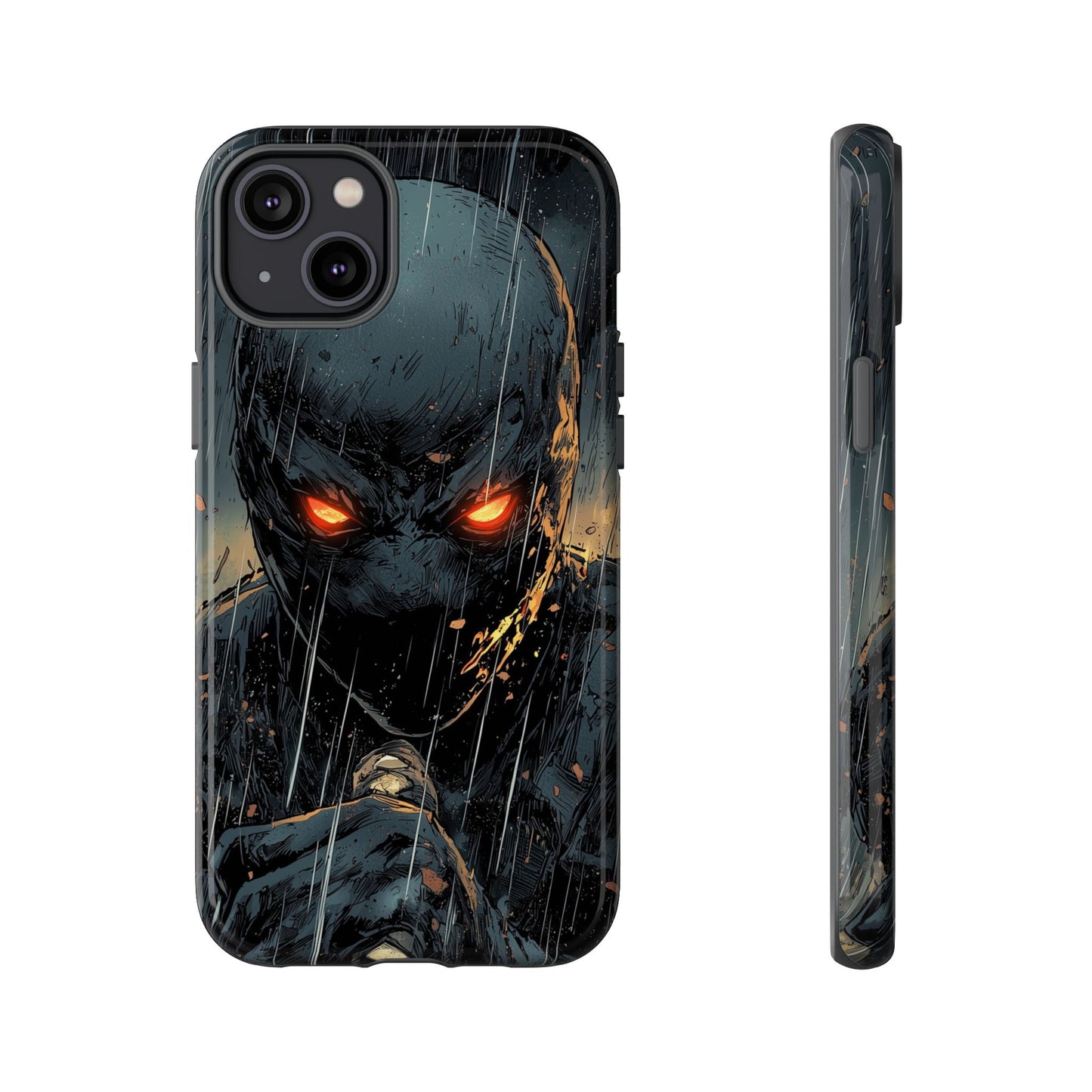 Shadowblade Vengeance | Dark Comic Assassin in the Rain Phone Case for iPhone, Samsung & Pixel