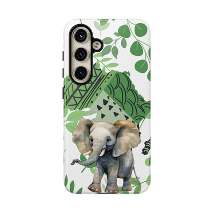 Playful Baby Elephant Mobile Cover – Tropical Boho Art