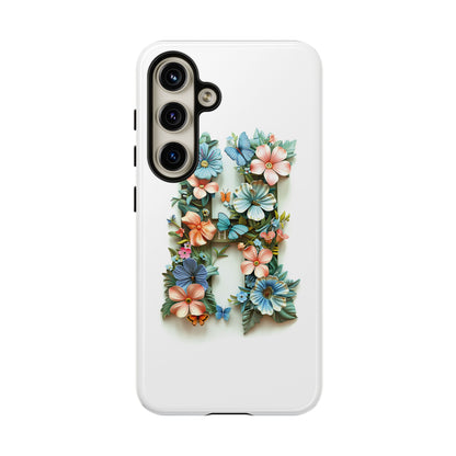 Floral Letter H Phone Case – Personalized Aesthetic Cover for iPhone, Samsung & Google Pixel