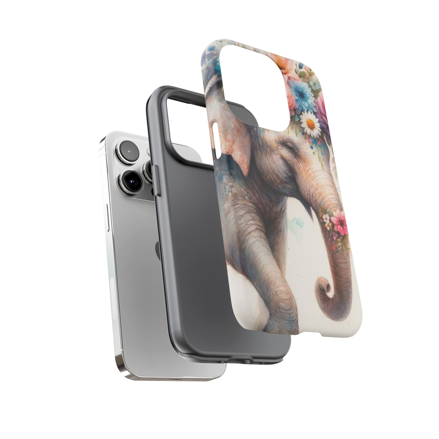 Joyful Floral Elephant Mobile Cover – Whimsical Watercolor Art