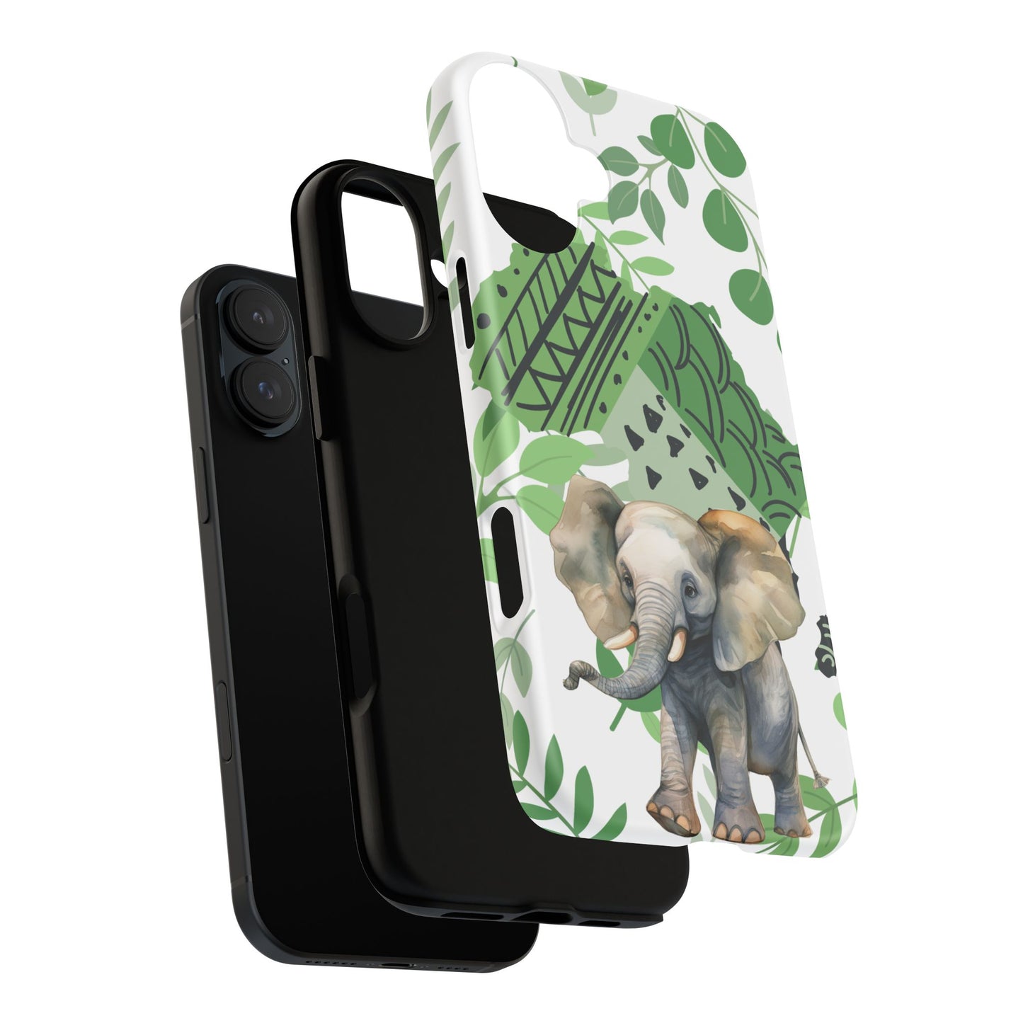 Playful Baby Elephant Mobile Cover – Tropical Boho Art