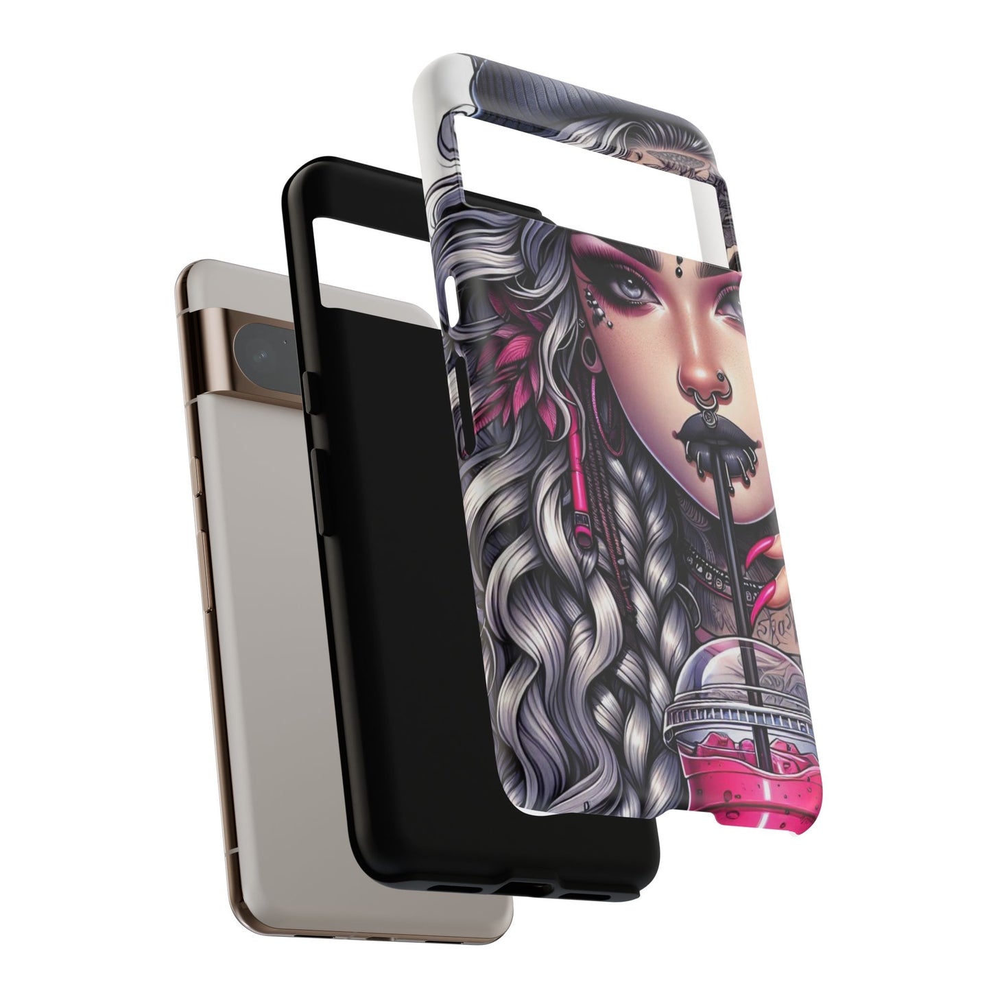 Icy Rebel – Silver Dreads & Edgy Street Chic Mobile Cover