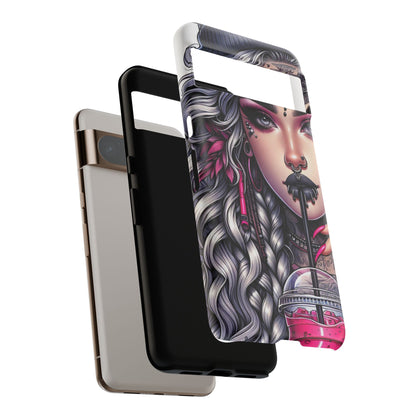 Icy Rebel – Silver Dreads & Edgy Street Chic Mobile Cover