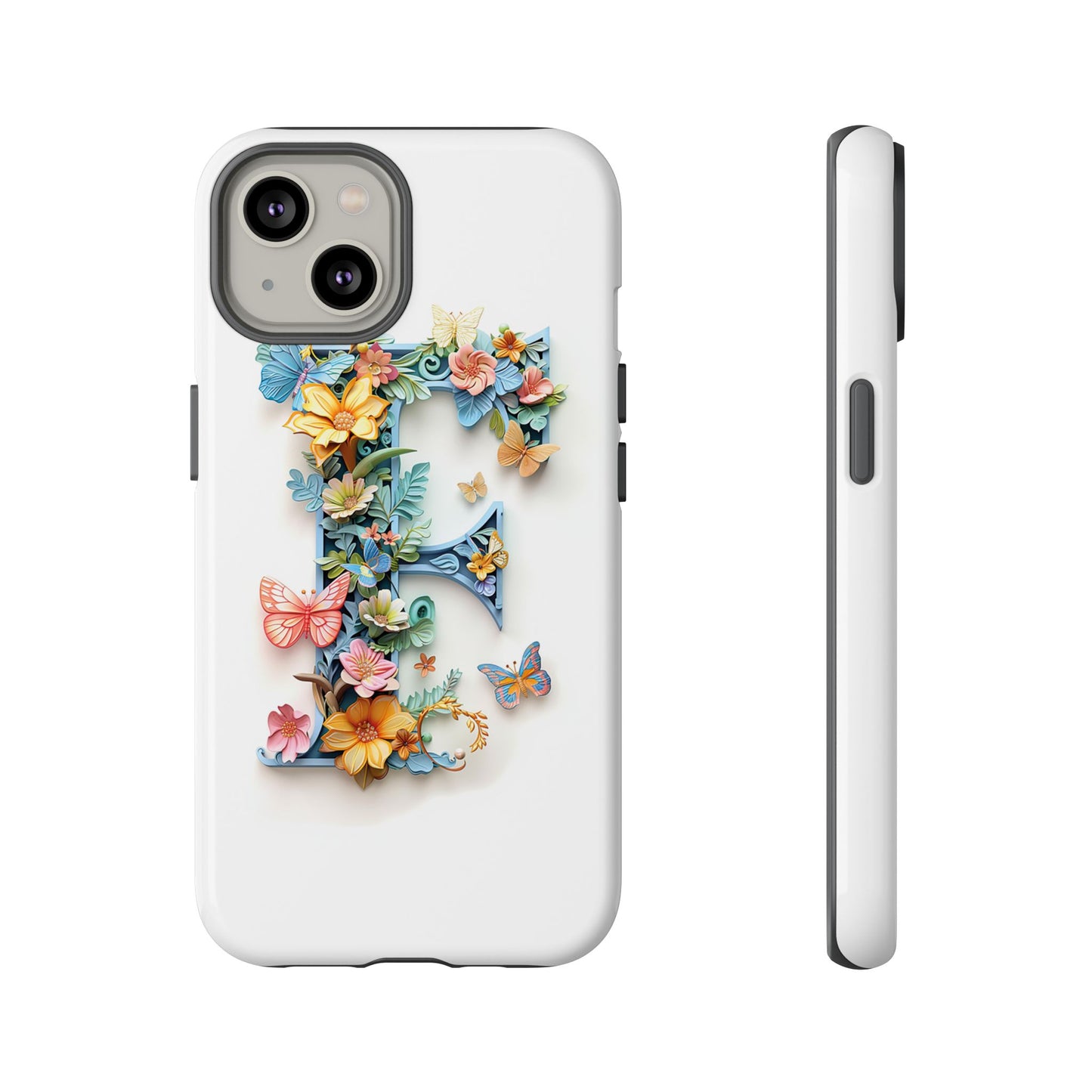 Floral Letter F Phone Case – Personalized Aesthetic Cover for iPhone, Samsung & Google Pixel