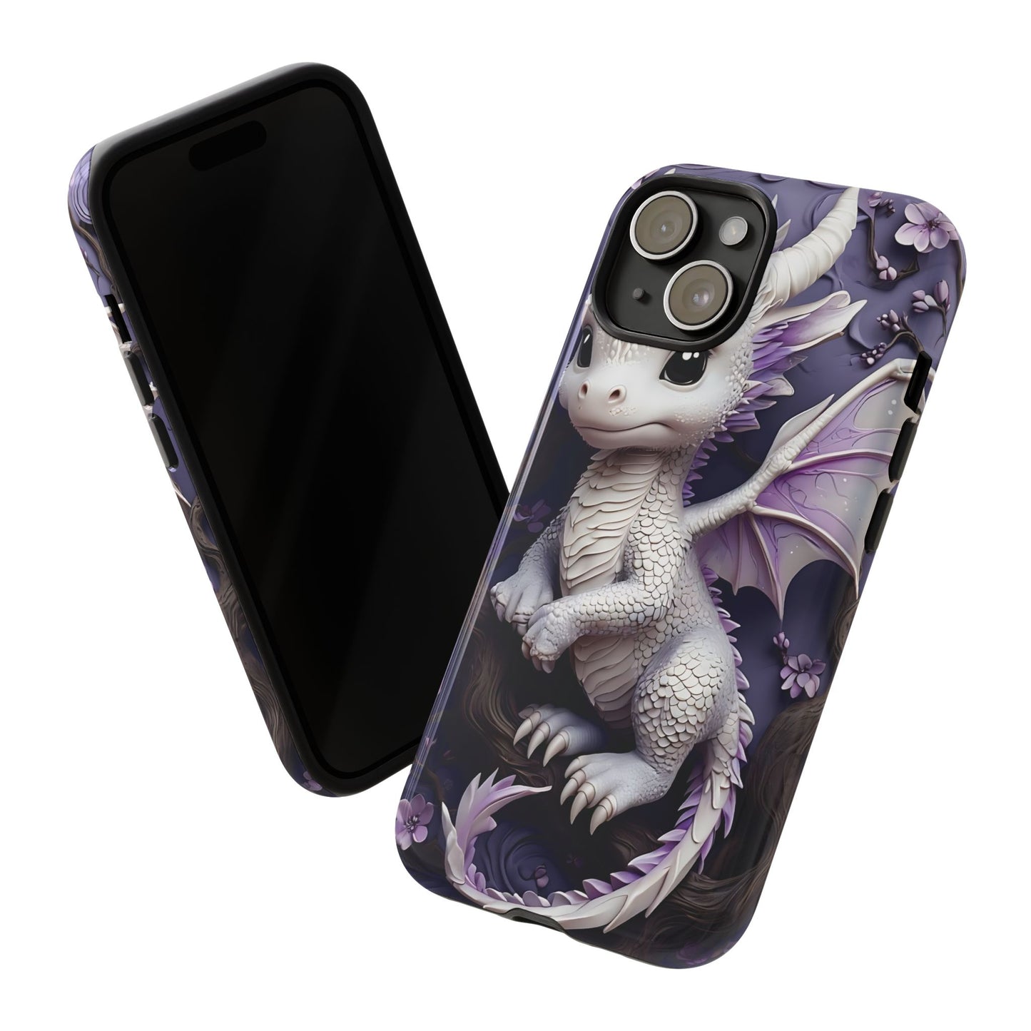 Charming Young Dragon on a Branch Phone Case Design