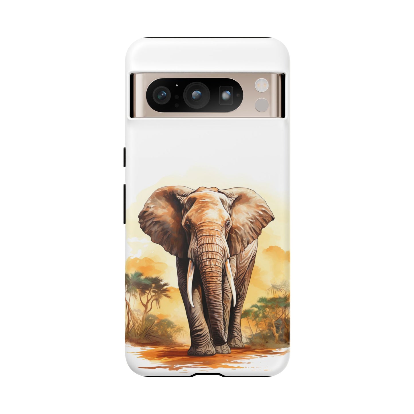 Safari Elephant Watercolor Mobile Cover – Majestic Wildlife Art