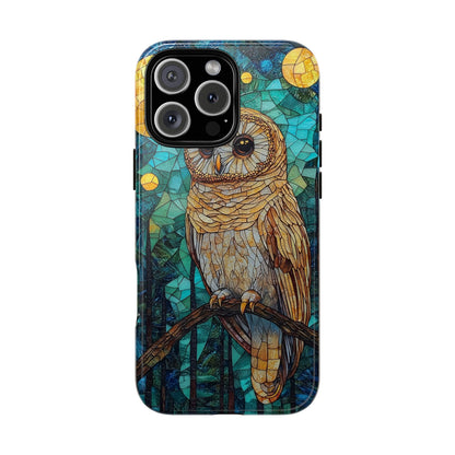 Nocturnal Wisdom – Stained Glass Owl Phone Case for iPhone, Samsung & Pixel